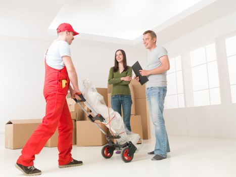 Team preparing desks and workstations for an office relocation