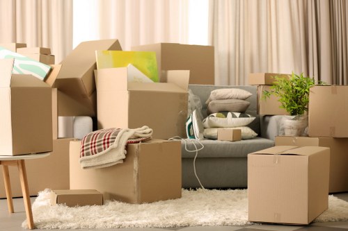 Business and household items being moved by a local van service