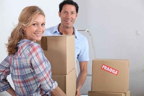 Furniture and boxes prepared for local removal truck hire