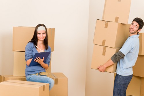 Furniture and boxes being transported for a Maze Hill move