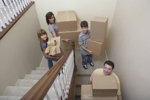 Prepared boxes and furniture ready for a Maze Hill move